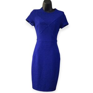 Ted Baker London Royal Blue Textured Bodycon Dress | Short Sleeve Shift Dress